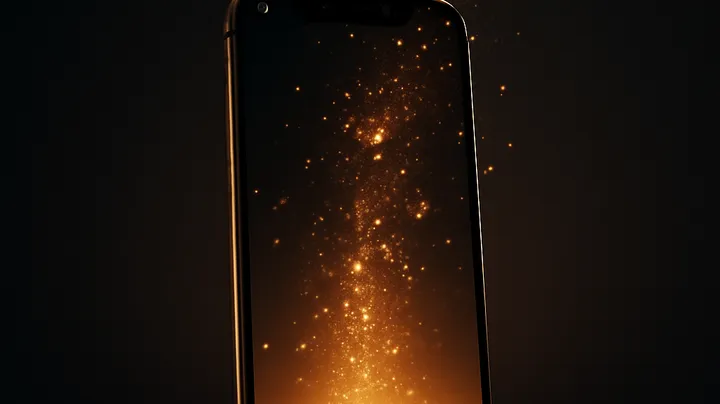 OKTK COM - Modern phone with glowing screen OKTK COM Modern phone with glowing screen